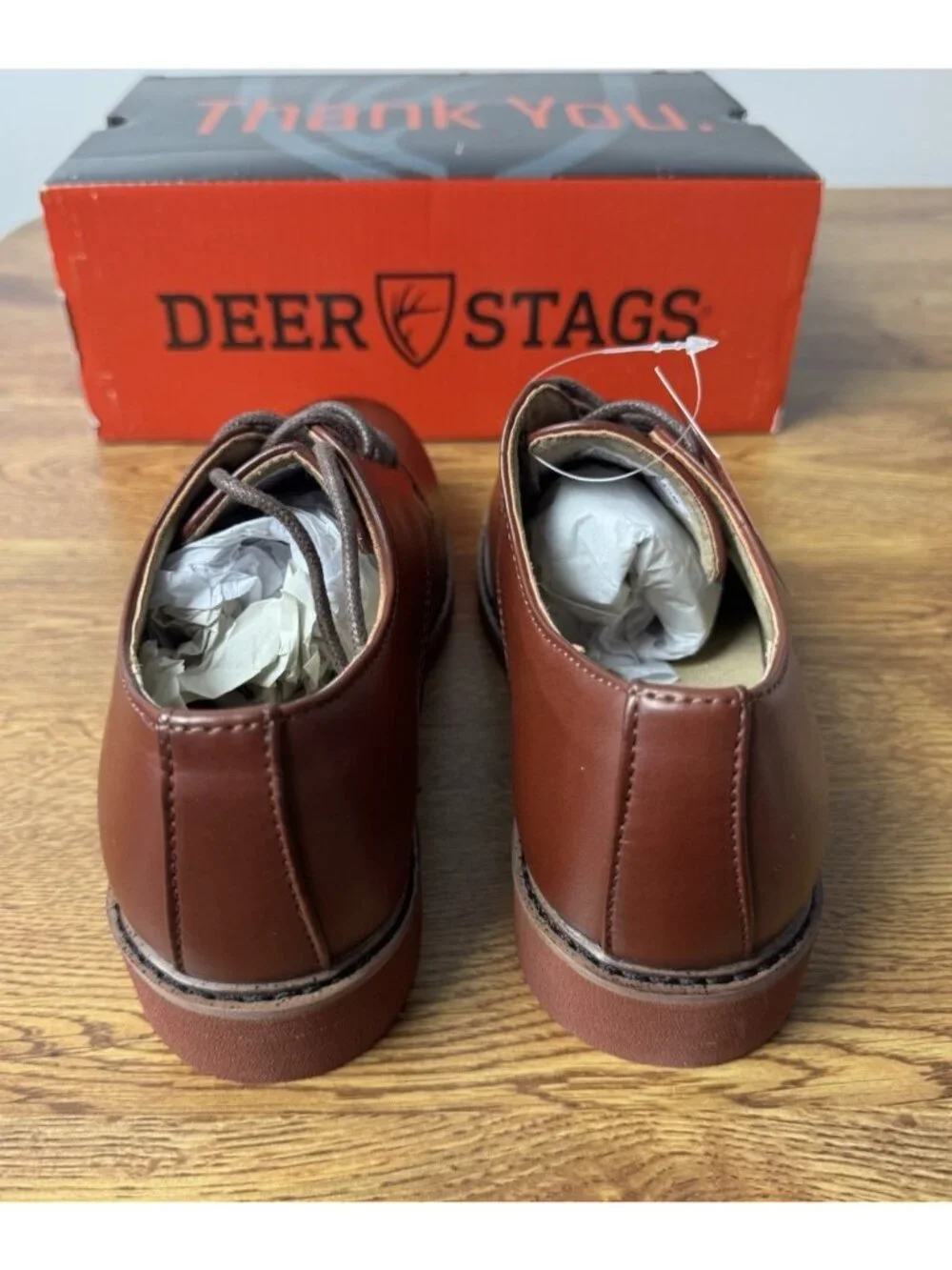 Deer Stags Kid's Boys Denny Round Oxford Shoes Dark Luggage Size 13.5 M